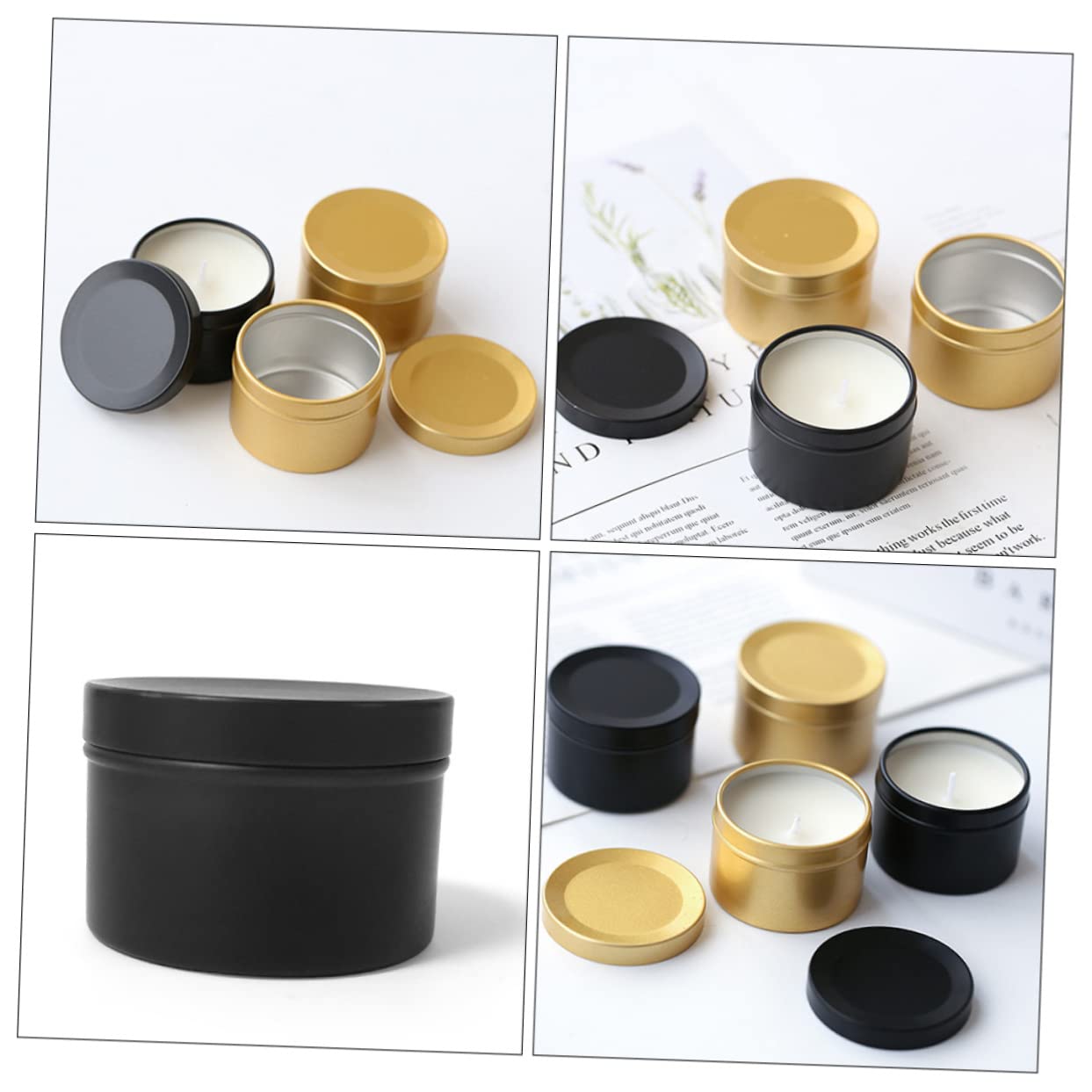 LALAFINA 4pcs Aluminum Candle Jars Containers for Scented Candles Tins for for and Giving