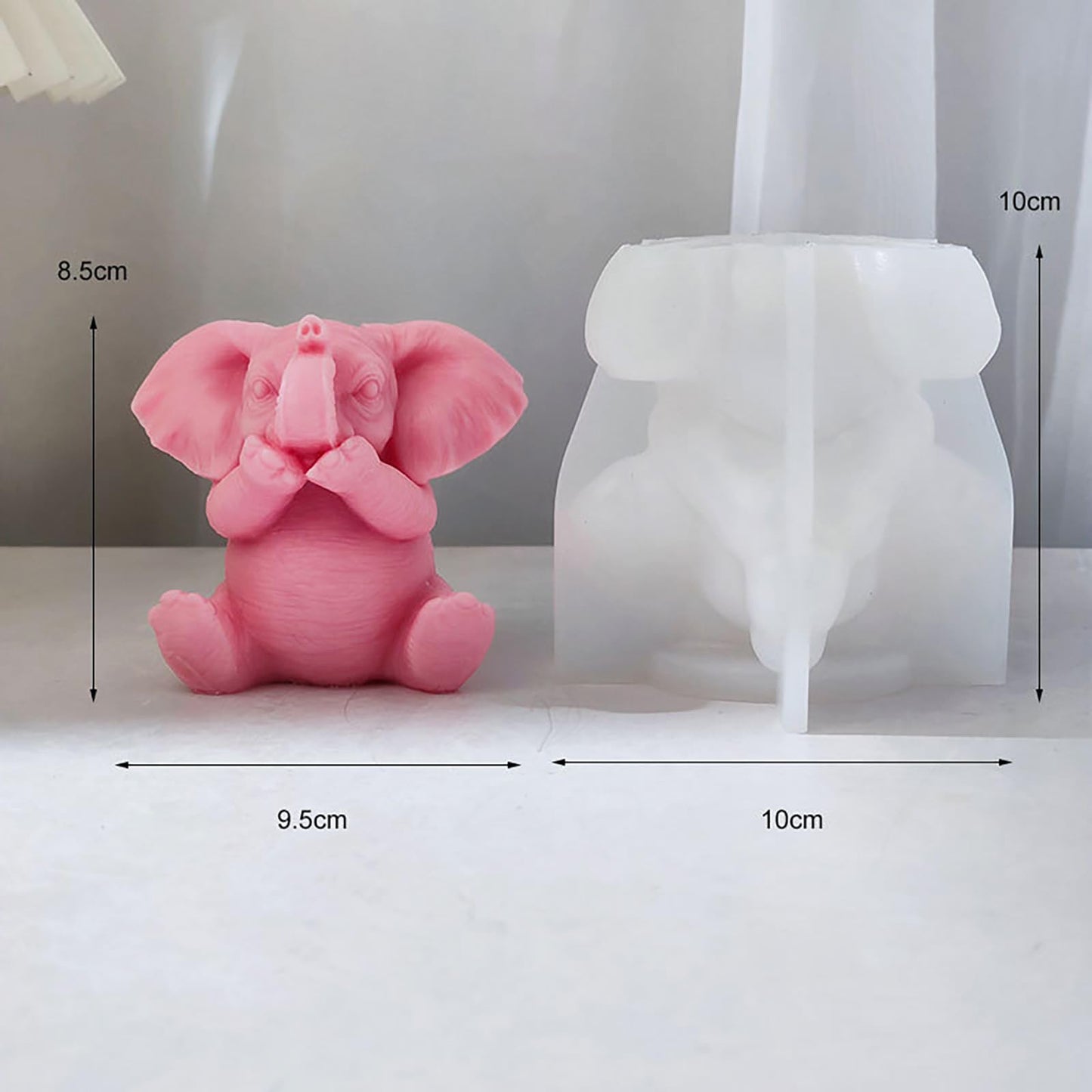 Elephant Animal Resin Casting Mold - 3D Silicone Mold for Candle Making & Home Decor