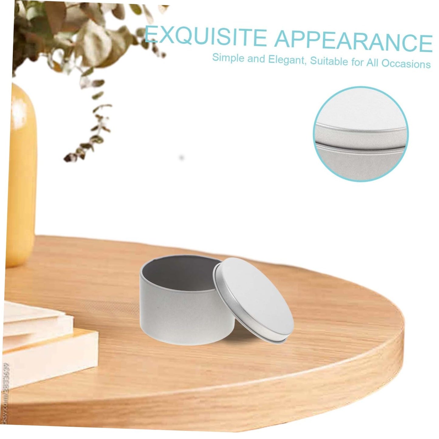 CONGARTENO Round Metal Tins Screw Lid Elegant Candle Containers for Scented Candles Balms and Crafts Compact and Portable Storage Silver Finish for Travel and Everyday Use