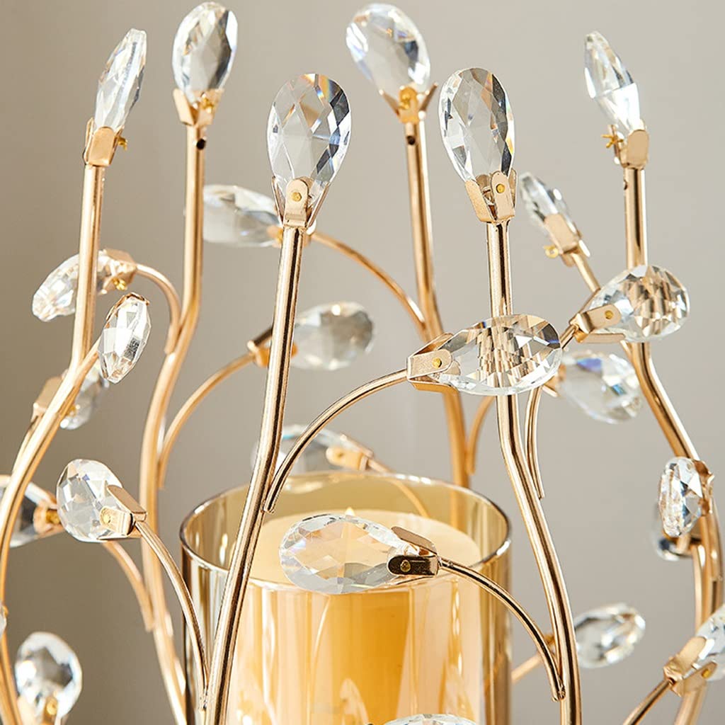 UNNS Candlestick Holder Nordic Crystal Glass Candle Holder Hollow Candle Holder Ornament Suitable for Dinner Living Room Kitchen Dining Room Candle Holders (Size : Small)
