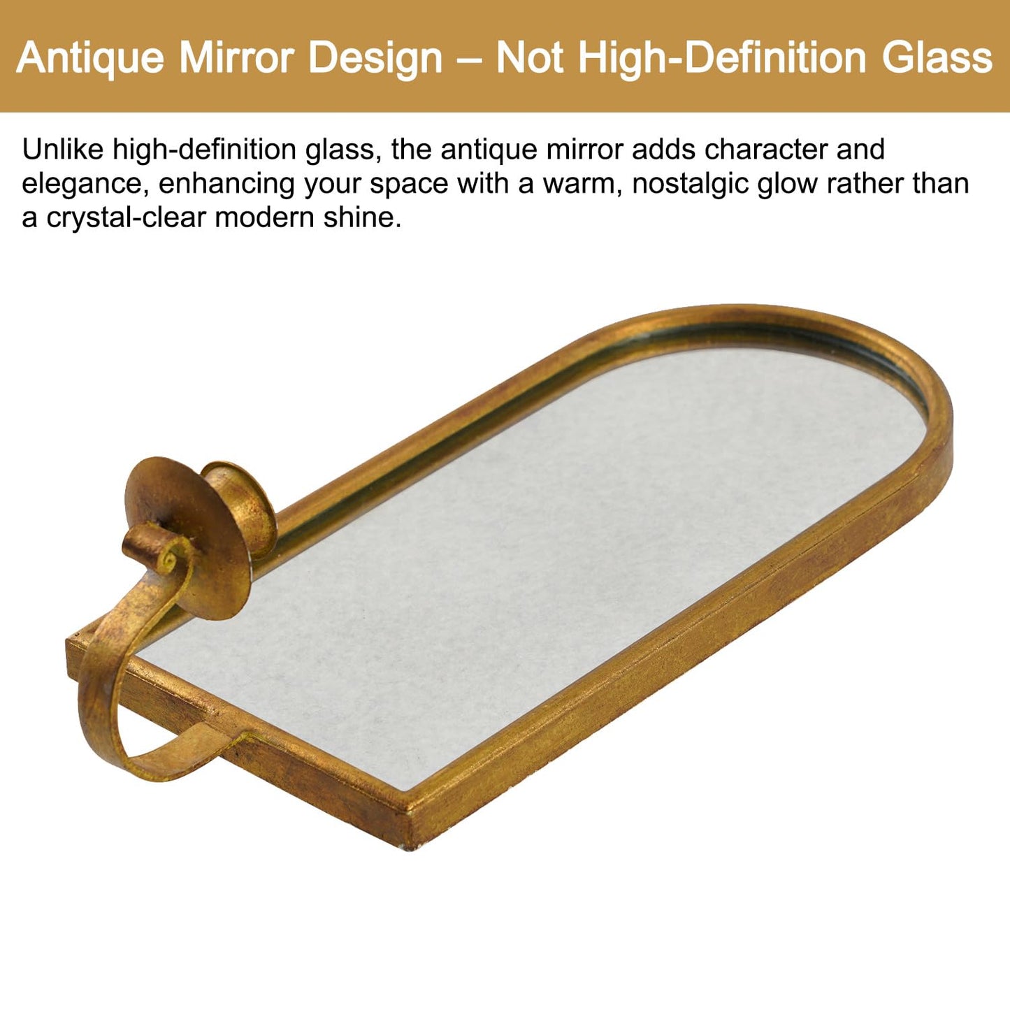 NIKKY HOME Gold Mirrored Wall Candle Holder, Antique Taper Sconce