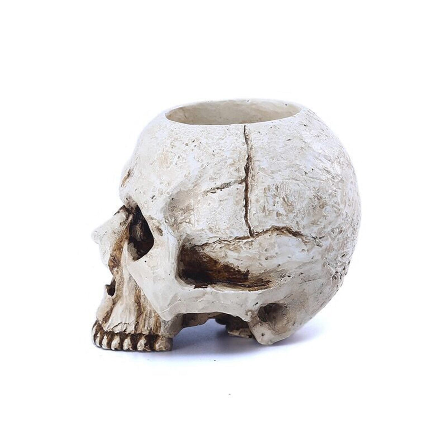 VICDUEKG 2 Pcs Skull Candle Holder Skeleton Candlestick Holders Spooky Tealight Cup Gothic Decor Resin Candlestick Crafts for Halloween Christmas Home Party Graveyard Outdoor Bar Decoration, White