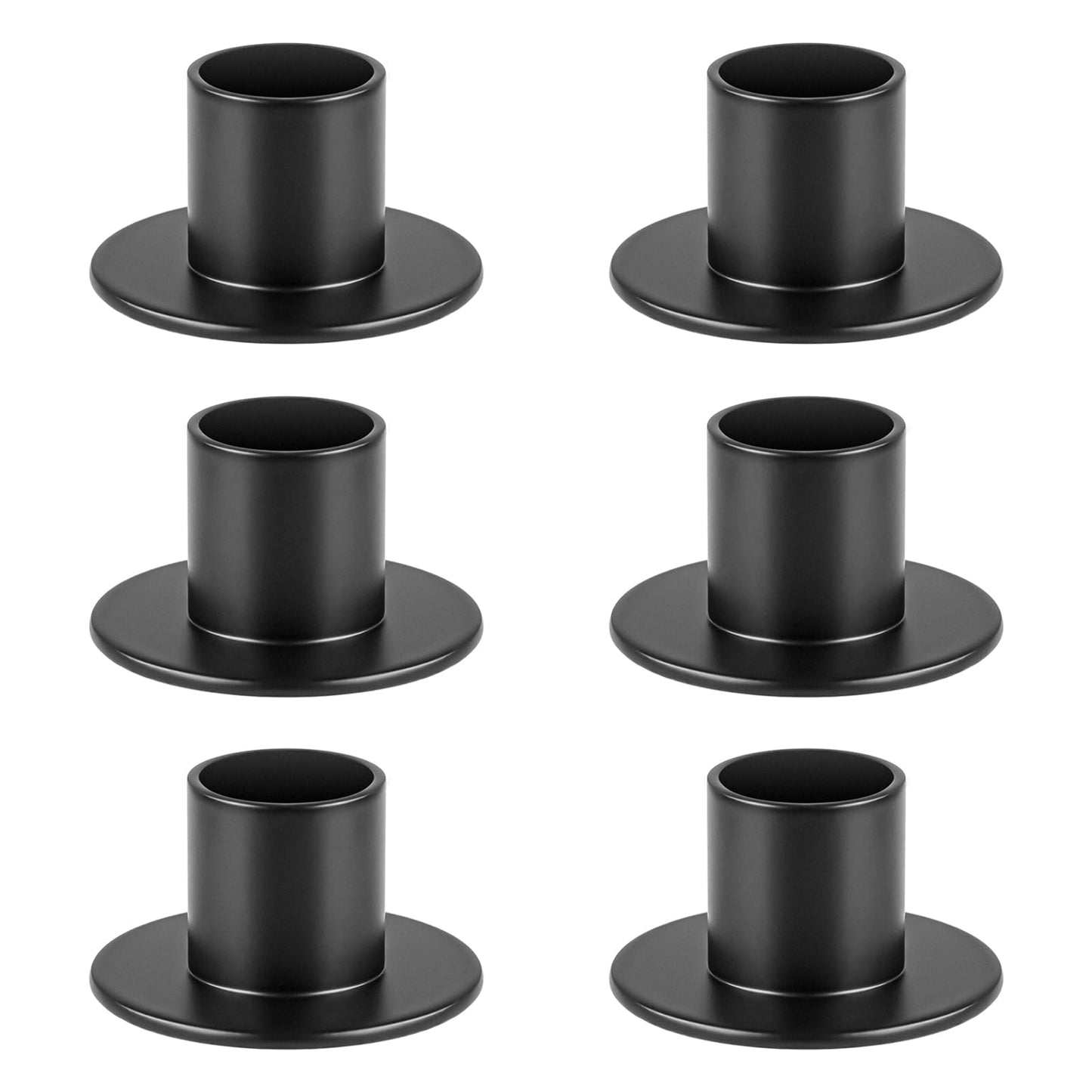 kehail Metal Taper Candle Holders Set - 2"×1" Elegant Candlestick Centerpieces for Table Decor, Wedding, Anniversary, Dinner Party (6, Black)