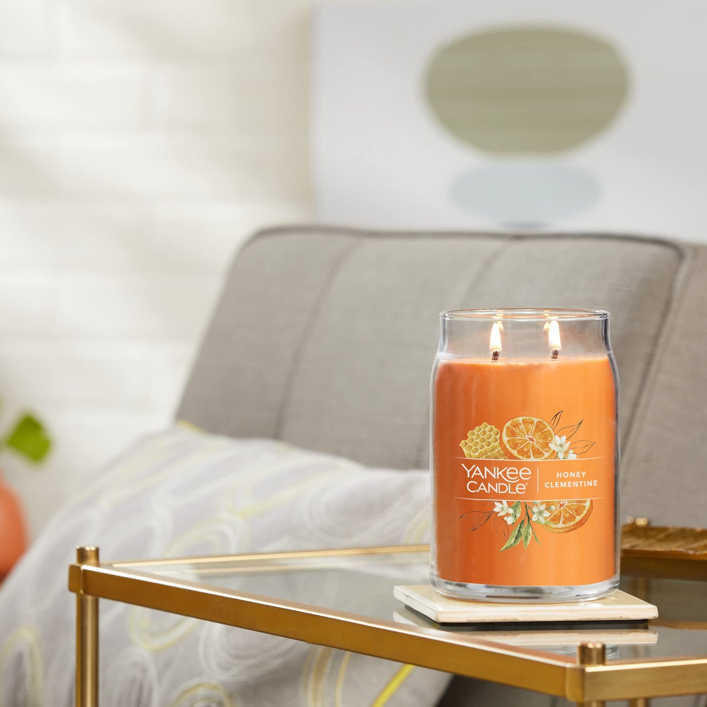 Yankee Candle Honey Clementine Scented Signature 20oz Large Jar 2-Wick Candle Over 60 Hours of Burn Time