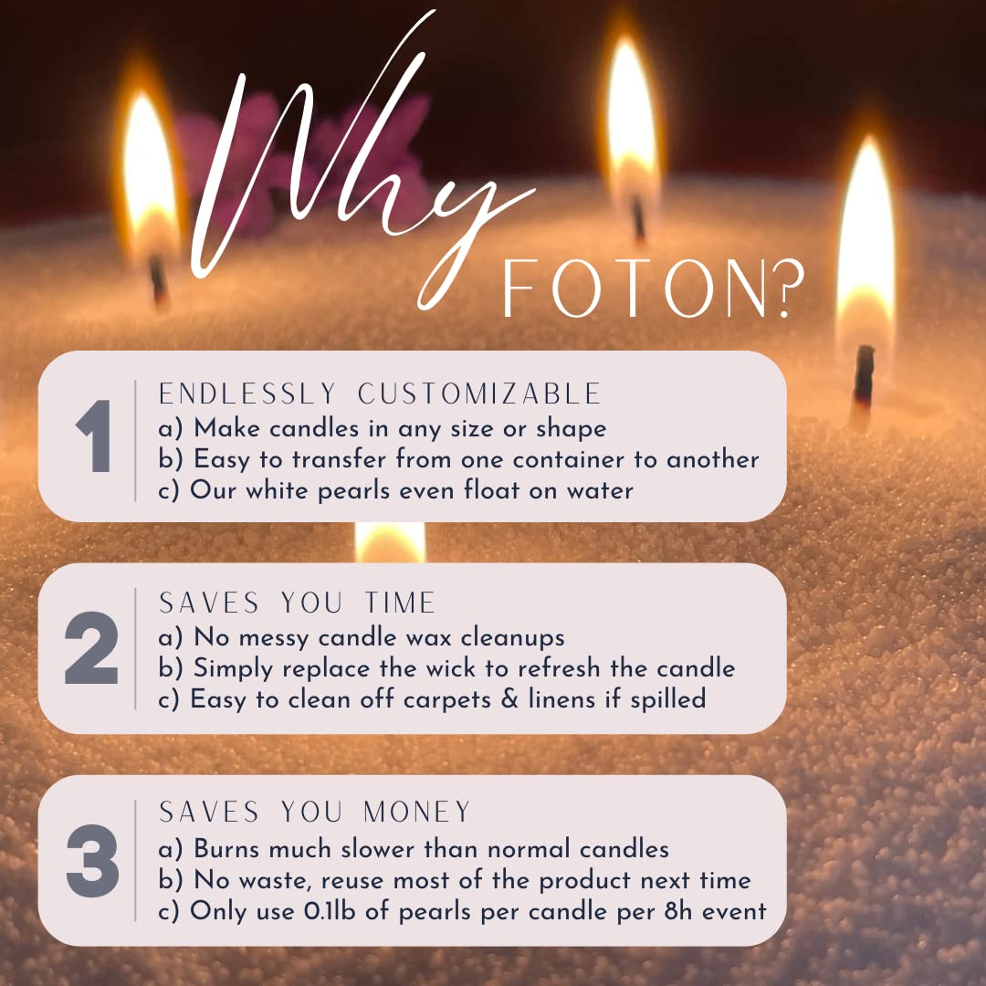 Foton Pearled Candle 9lb - Bulk Mulled Magic Fall Scent Non Toxic Luxury Long Lasting Powder Wax Sand Candles - Refillable Pearl Foton Candle Sand with 100 Wicks for Candles Making