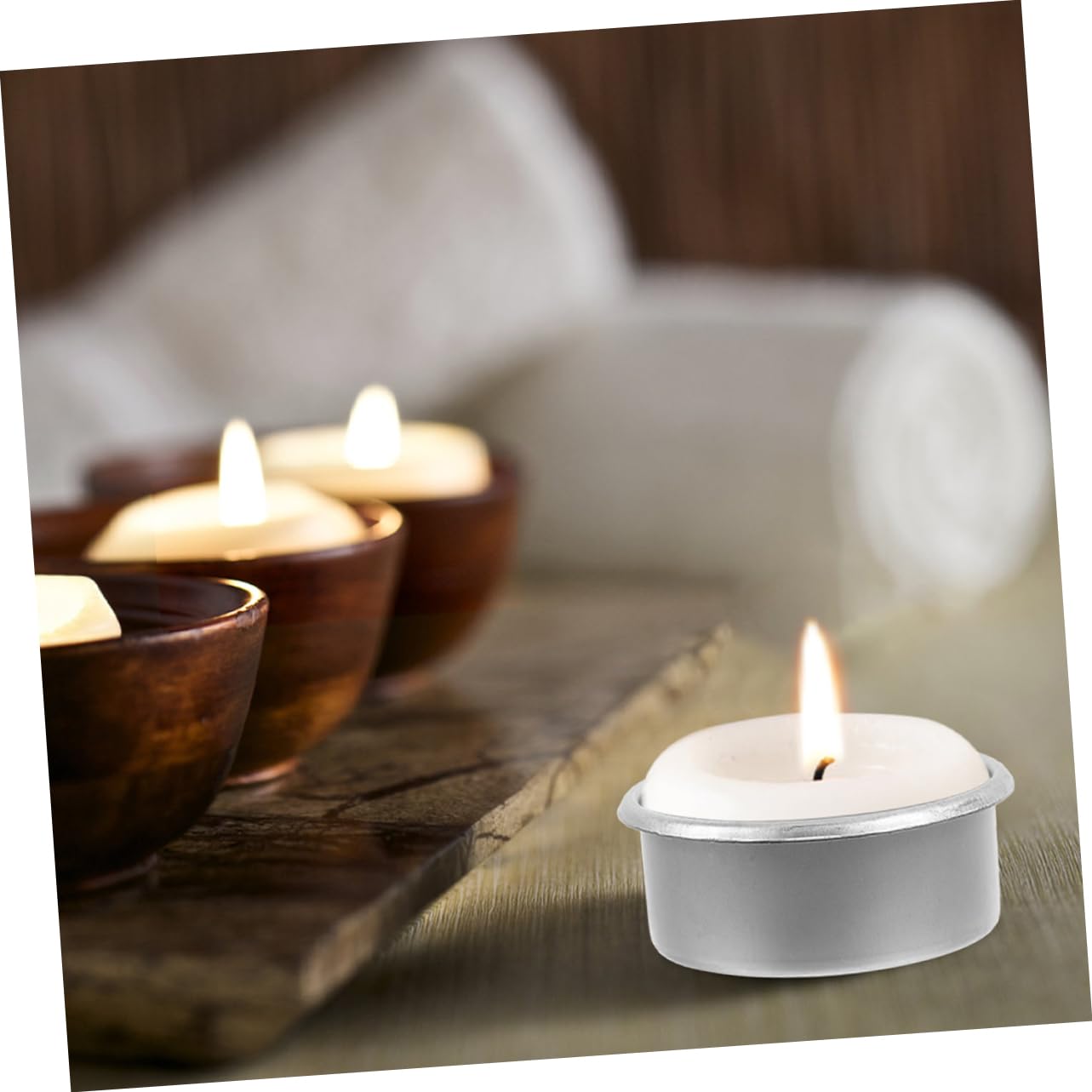OSALADI 15pcs Metal Tea Light Candle Tins Candle Holders for Home Decor and Multipurpose Storage Containers for Scented and Burning