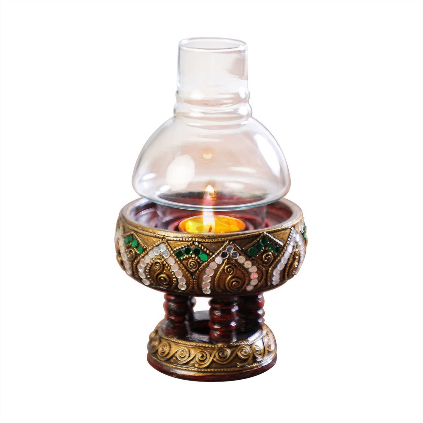 cfycfy987 Candelabra Wooden Candlestick Retro Windproof Candle Holder Dinner Table Candlestick Decoration Candle Sticks Holder