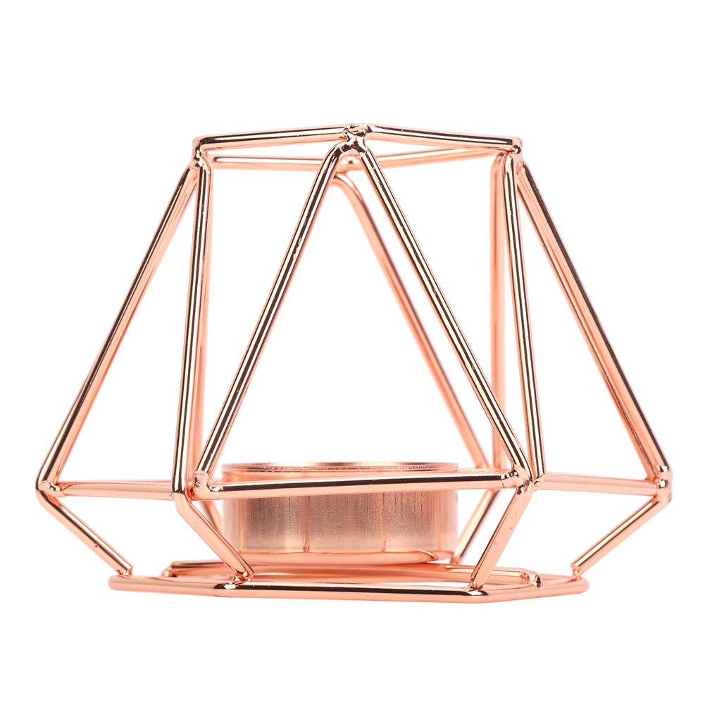 Geometric Tealight Candle Holders Gold, Metal Design Tea Light Votive Holders, Iron Hollow Candlestick for Art Decor