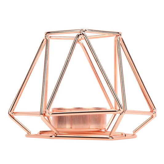 Geometric Tealight Candle Holders Gold, Metal Design Tea Light Votive Holders, Iron Hollow Candlestick for Art Decor