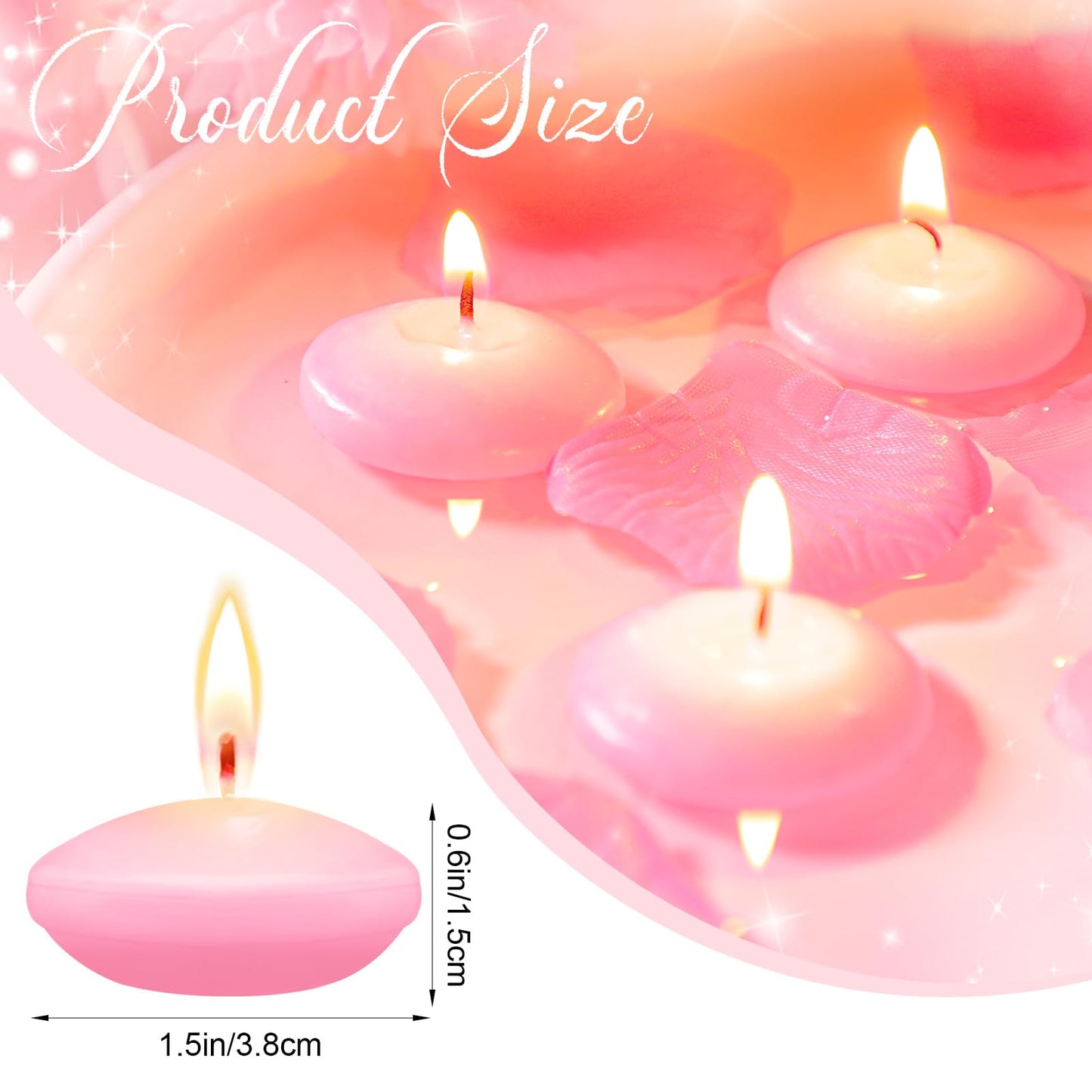 Nuanchu 30 Pcs Pink Floating Candles Centerpieces Bulk 1.5 Inch Small Unscented Votive Floating Candles Decoration for Birthday Wedding Party Anniversary Holiday Party Gifts Home Pool Decor
