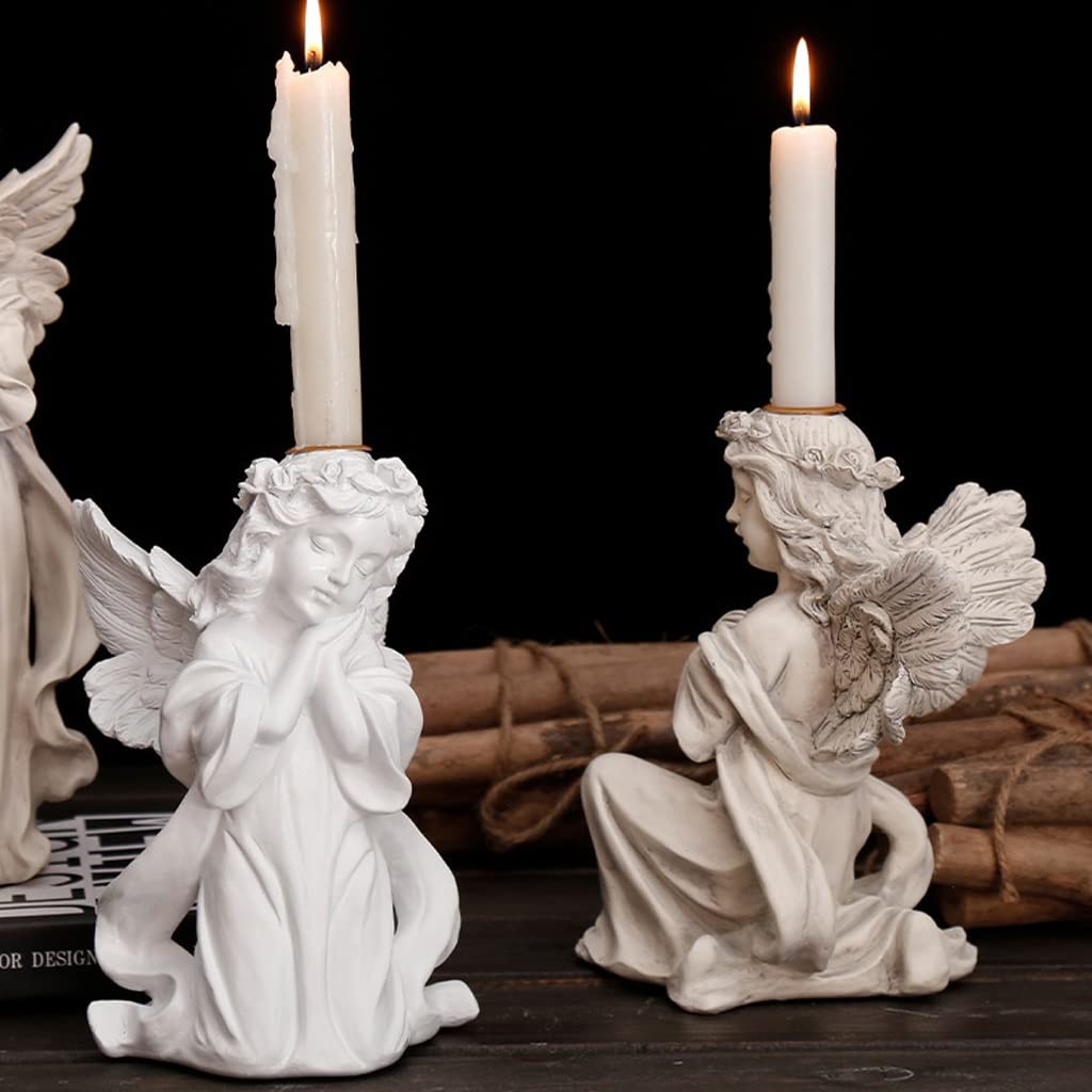 Candlestick Holders Retro Angel Candle Holder Romantic Candlelight Dinner Candle Holder Ornament Wedding Scene Arrangement Props Gift Decorations Candle Holders (Size : A)