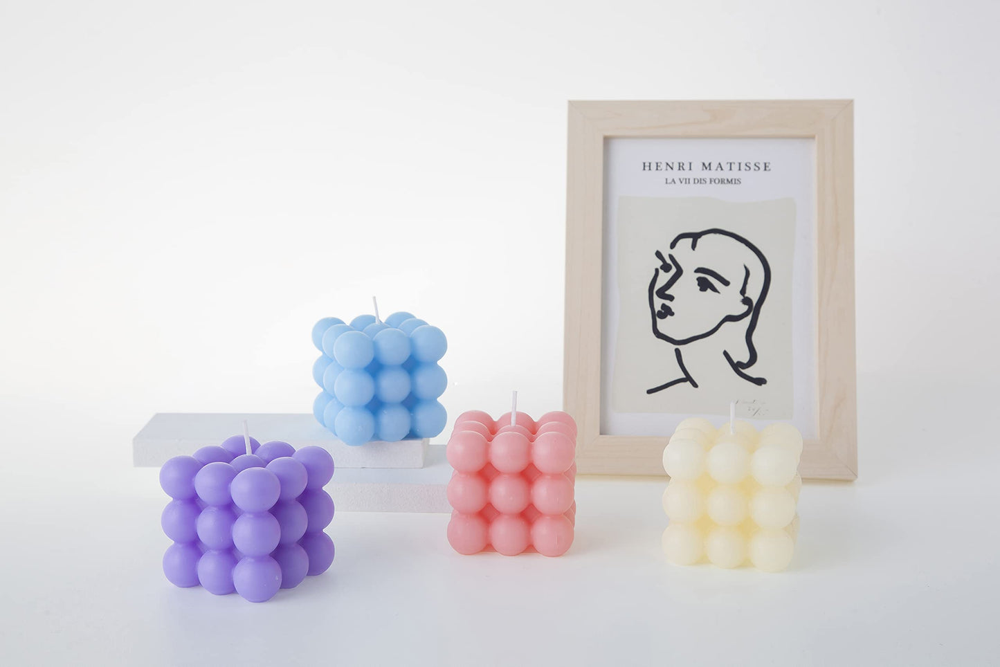 Carol Cao Bubble Candle - Cube Soy Wax Candles, Home Decor Candle, Scented Candle Set 1 Pieces, Home Use and Gifting (Pink) Christmas Gifts