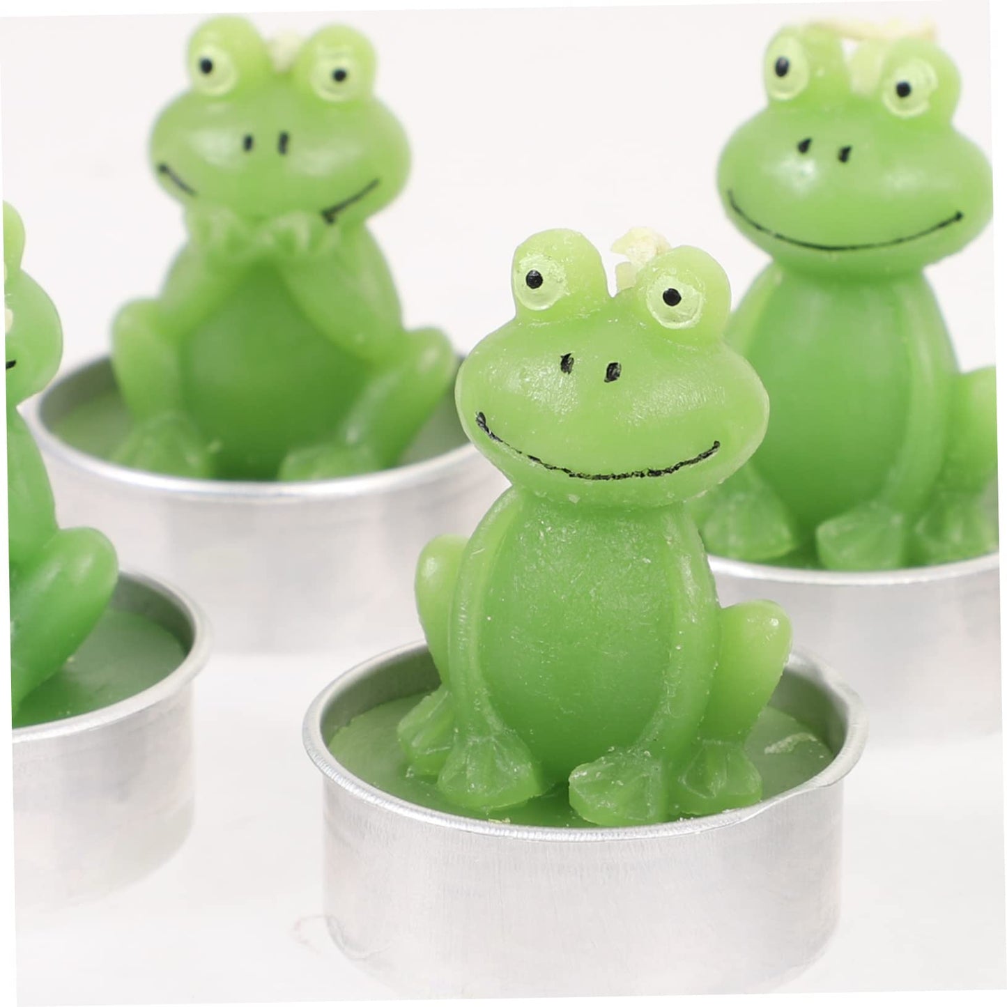 Amosfun 6pcs Frog Shaped Tabletop Candles Cute Animal Decor for Home Unique Desktop Candles for Festive Ambiance for Holidays and Special Occasions