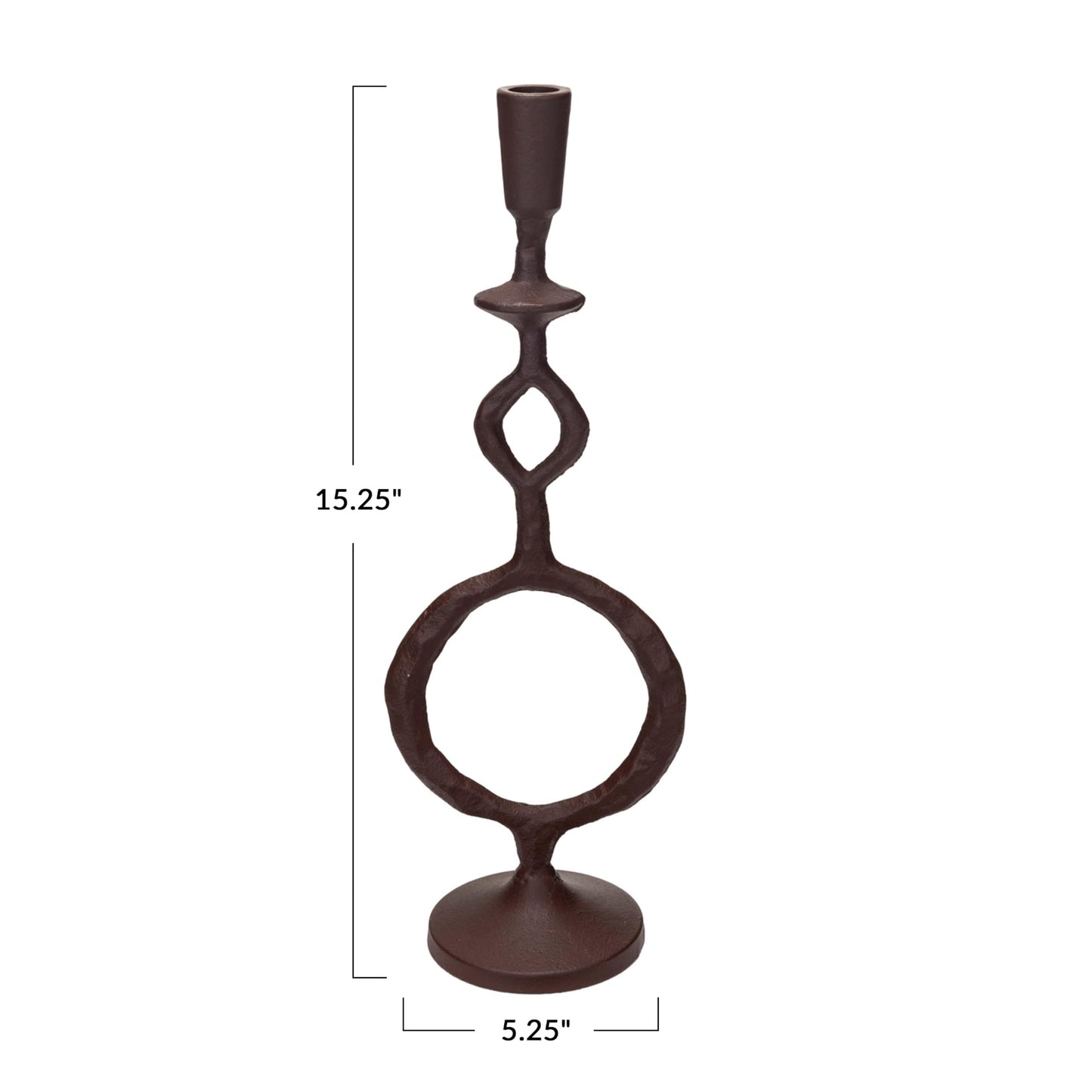 Bloomingville Decorative Cast Metal Taper Candle Holder, Brown