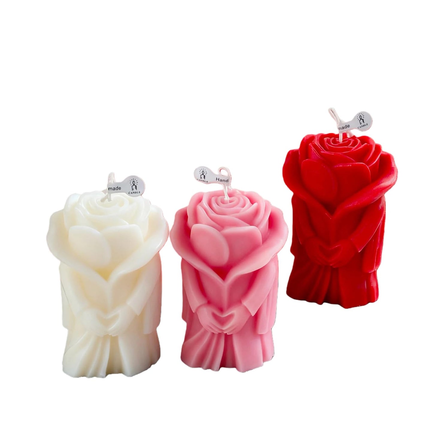 3pcs Valentine's Day Rose Couple Aromatherapy Candles, Romantic Wedding Decoration Gift Candles