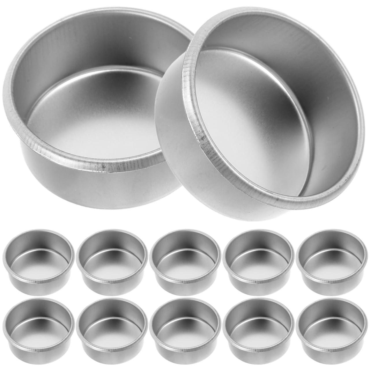 DOITOOL 20Pcs Metal Tealight Cups Round Tea Light Tins Cups DIY Empty Candle Jars Decorative Candleholder for Christmas Wedding Table Decoration