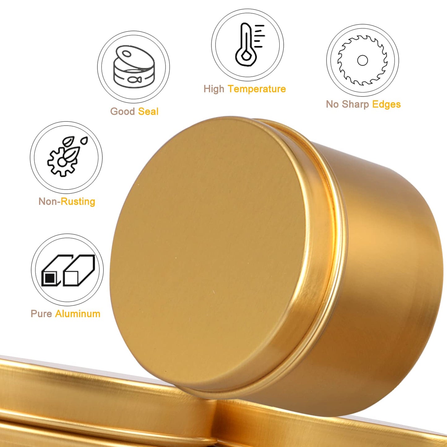 DINGPAI Candle Tin 18 Pcs, 4oz Candle Containers, Candle Jars for DIY Candle Making, Gold Color, Arts & Crafts, Storage and Holiday Gifts