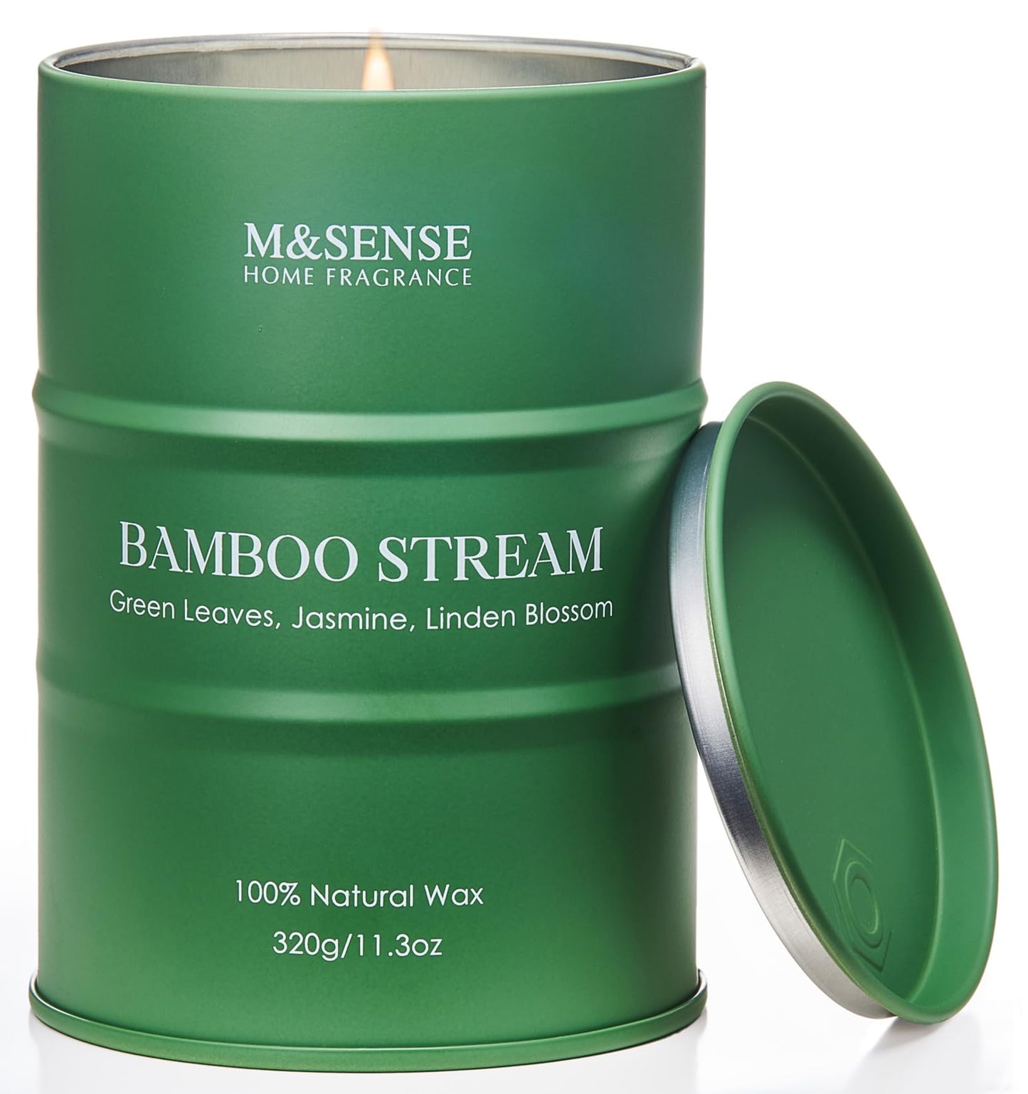 M&SENSE Bamboo Scented Candles Natural Non Toxic, Aromatherapy Candle for Stress Relief Meditation Relaxing, Housewarming Gifts for Women Men, 11.3oz 70 Hour Long Burning