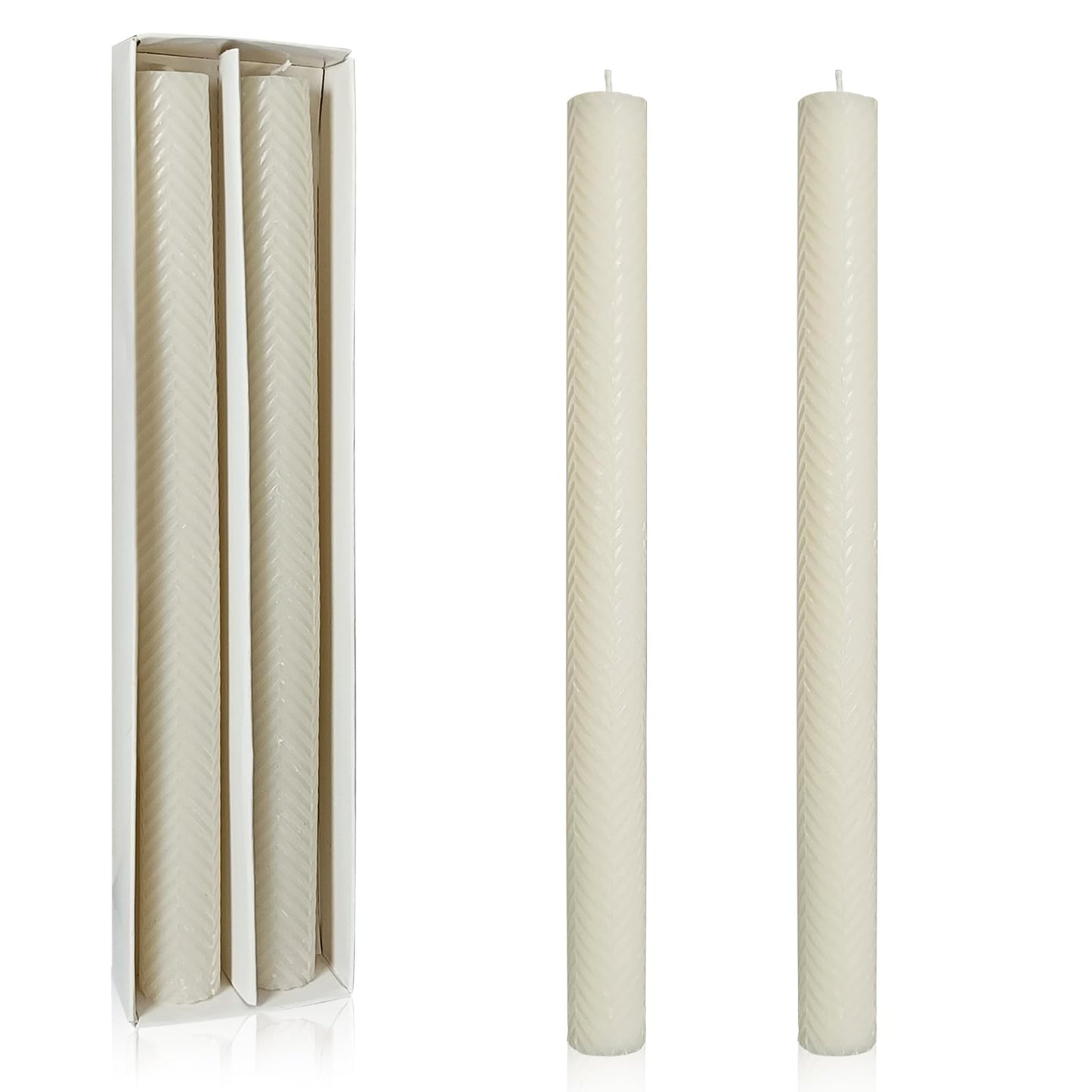 Unscented Long Spiral Taper Candle Handmade Dripless Milk White 10 Inch Smokeless Tall Twisted Candlesticks Elegant Wave Design for Home Wedding Festive Décor