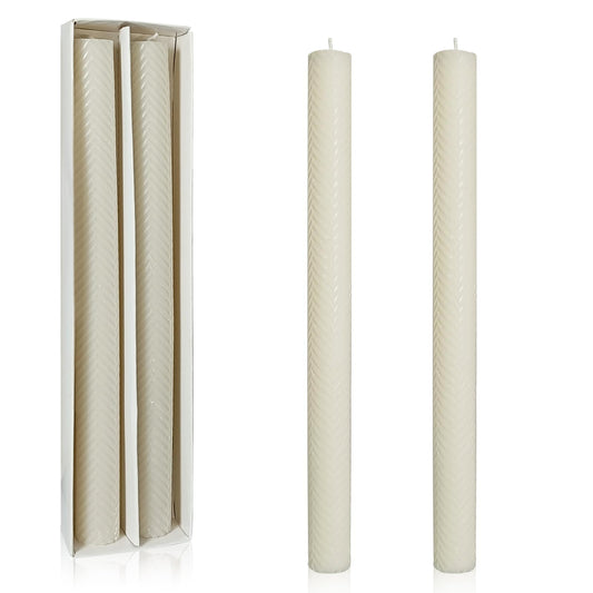 Unscented Long Spiral Taper Candle Handmade Dripless Milk White 10 Inch Smokeless Tall Twisted Candlesticks Elegant Wave Design for Home Wedding Festive Décor