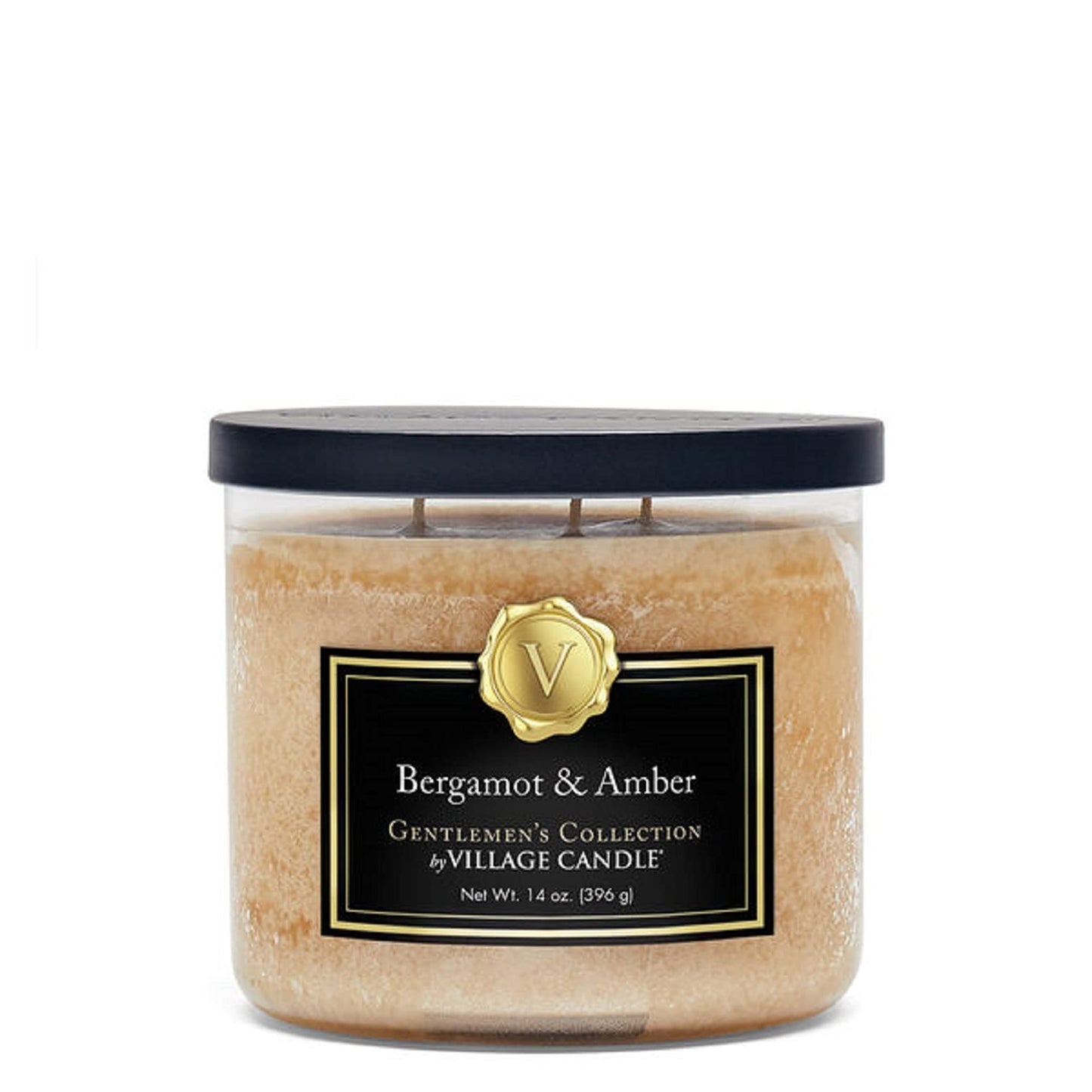 Village Candle Bergamot & Amber Glass 3-Wick Bowl, Scented Candle, 14 oz., Brown
