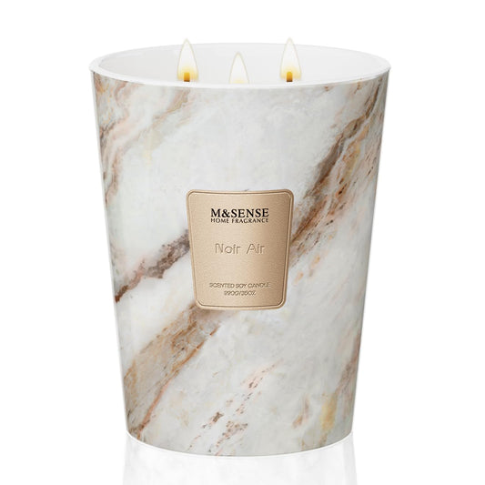 M&SENSE Extra Large Candle 35oz 150H NoirAir Scented Candle, 3 Wick Highly Scented Jar Candle, XL Candles Gift for Stress Relief, Meditation, Yoga