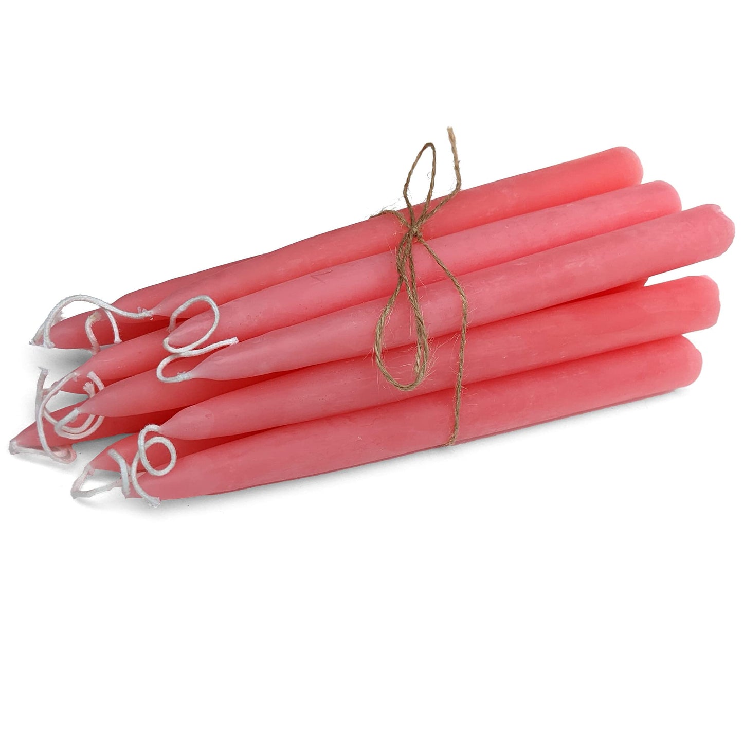 100% Pure Beeswax Taper Candles - All-Natural Handmade Decorative & Dipped Smokeless Unscented Candles for Christmas, Advent, and Hanukkah, Pink Sunrise, 8.5 Inches, 12 Candle Set, by BeeTheLight