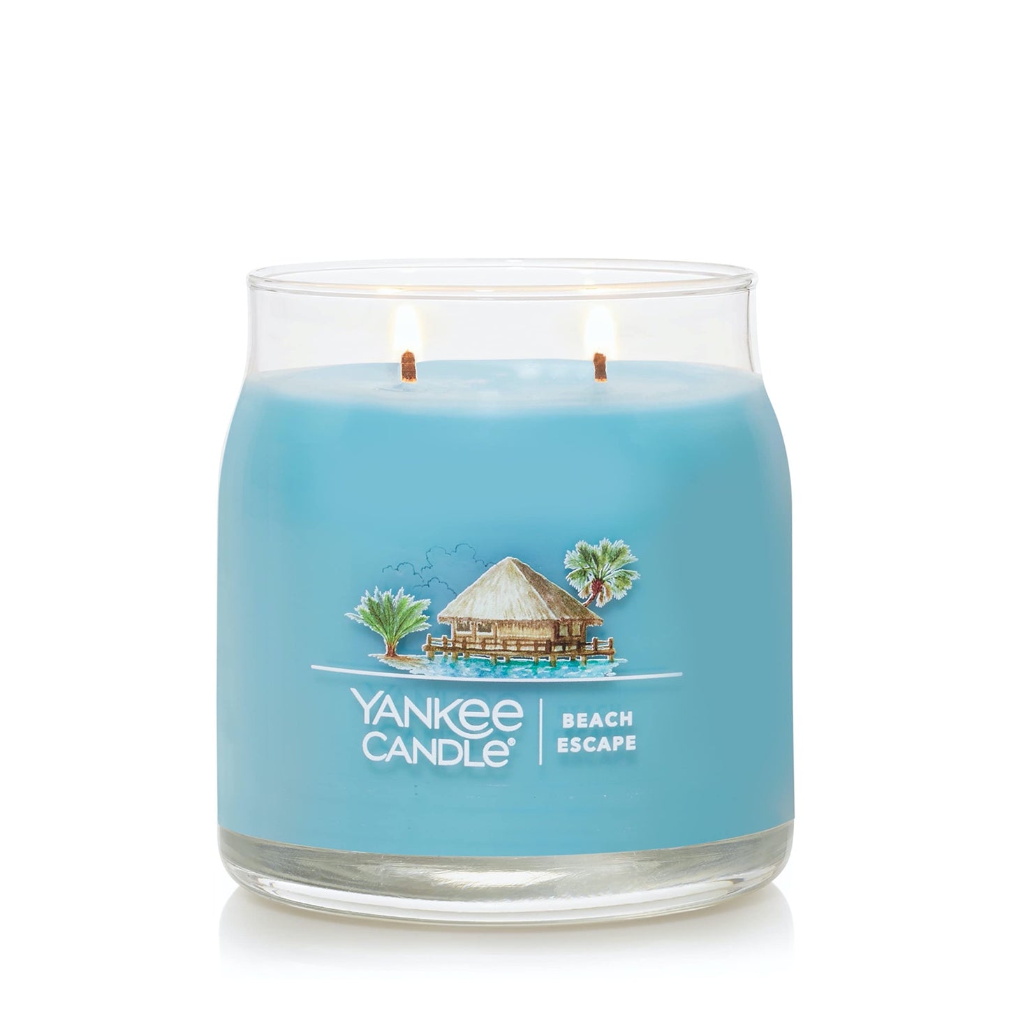Yankee Candle Beach Escape Scented Signature 13oz Medium Jar 2-Wick Candle Over 35 Hours of Burn Time
