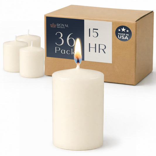 Royal Imports Votive Candles Unscented Candles for Wedding Centerpieces Ivory, Pack of 36 Dripless Wax for Parties, Aromatherapy, Devotional, Home Décor, Spas & Holiday Gifts