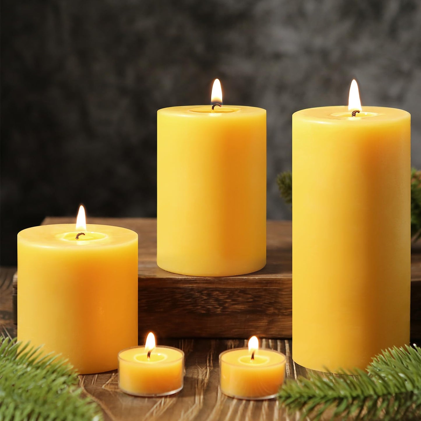Beeswax Pillar Candles and Taper Candles and tealights Candles