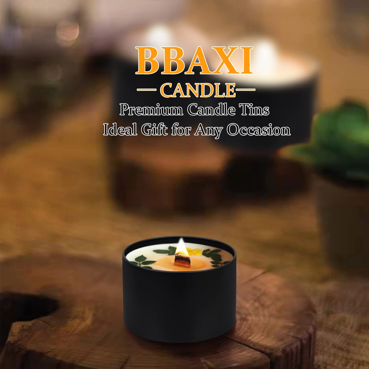 BBAXI 4 oz Black Candle Tins 24 Pcs, Black Empty Candle Tin with Lids for DIY Candles Making, Matte Full Black Candle Jars for Candle Making