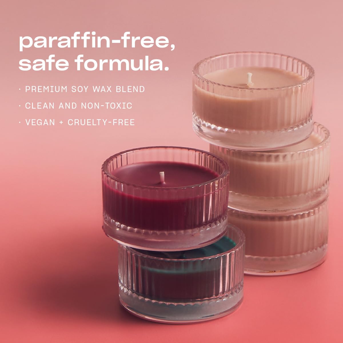 Snif Festive Flame Votive Candle Set, 5 Premium Holiday Scented Candles, 100% Cotton Fiber Wicks, Soy Wax Blend, Non-Toxic, Vegan