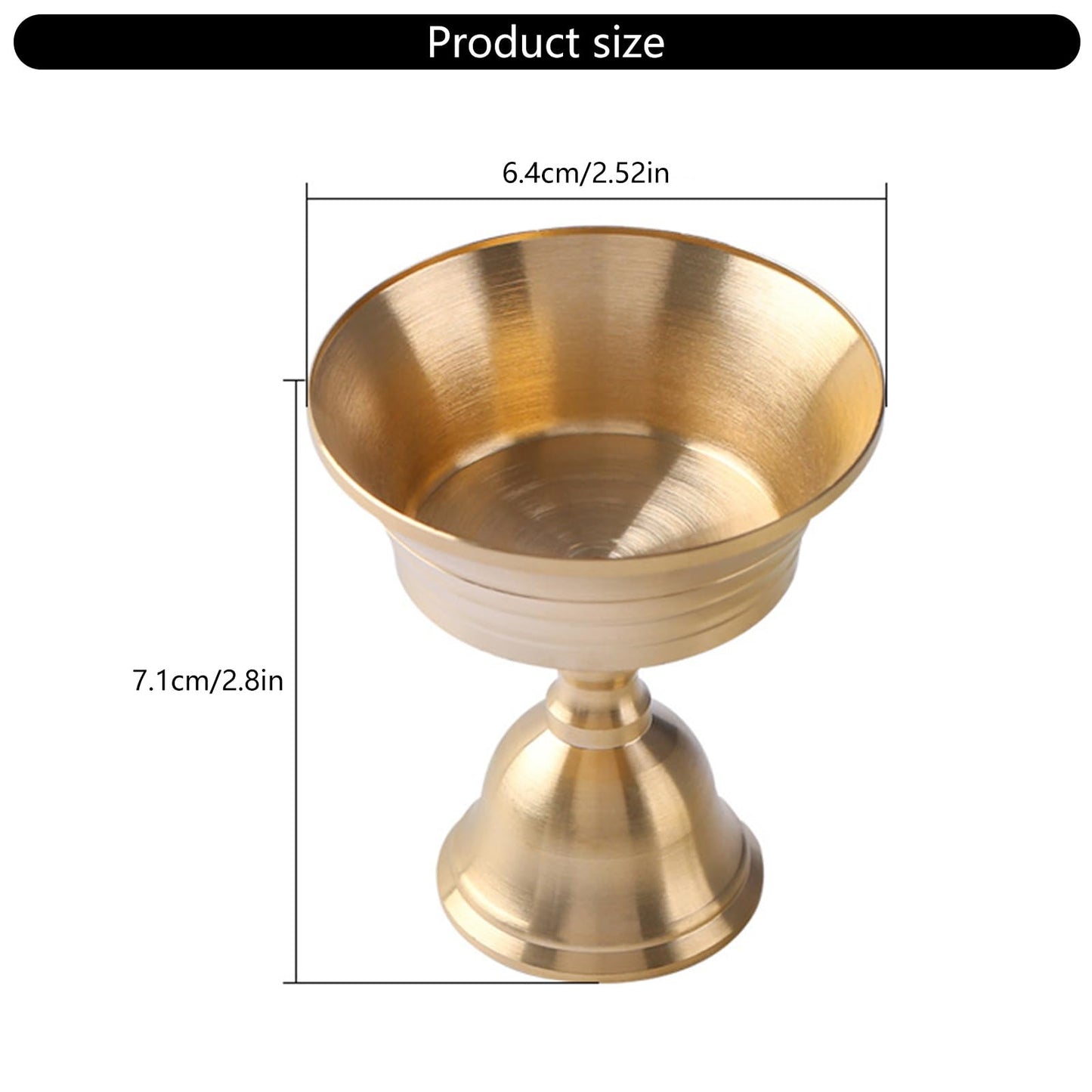 Brass Candlestick for Buddhist Temples Butter Lamp Holder Golden Tealight Candle Stand for Altars Decors Candleholder Brass Candle Base
