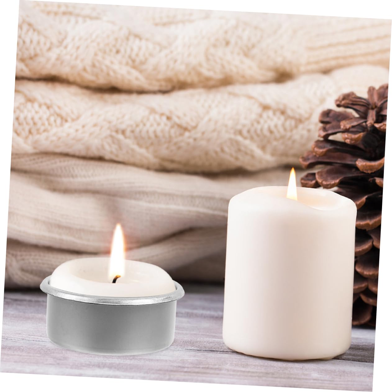 AUTSUPPL 15pcs Metal Tea Light Candle Holders Decorative Tins for Weddings Parties and Home Decor Simple and Elegant Design for Scented Candles Versatile Storage Option