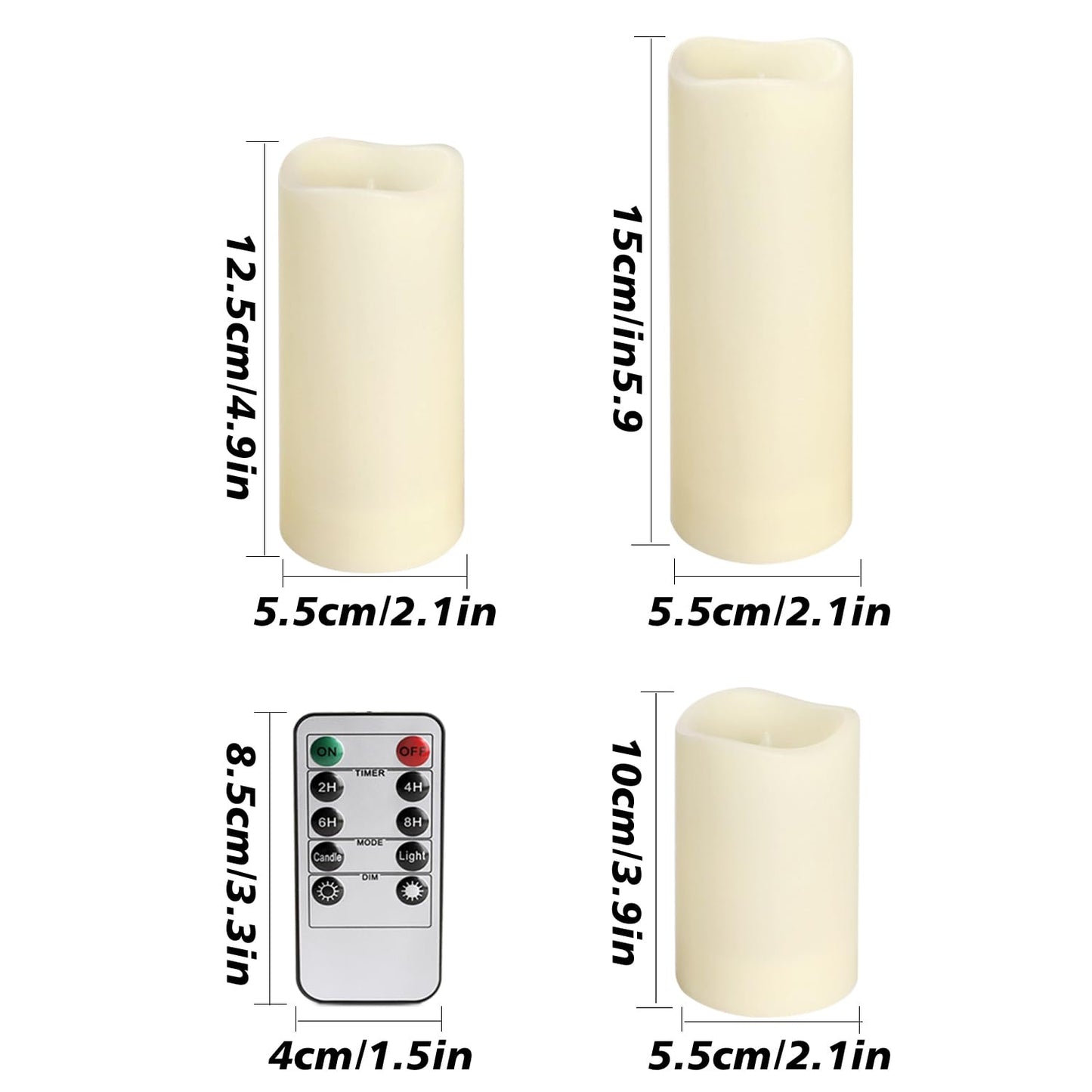 12-Pack LED Flameless Candles with Remote Control - Battery Operated, Timer, Dimmable, 3D Flame Flickering , Perfect for Halloween Christmas Parties,Wedding,Home Decor ,Gift and Special Occasions