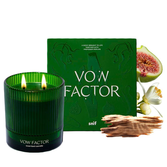 Vow Factor Luxury Scented Candle by Snif, Floral and Citrus Scent, 50+ Hours, 100% Cotton Fiber Wicks, Soy Wax Blend, Non-Toxic, Vegan, 8.5 oz