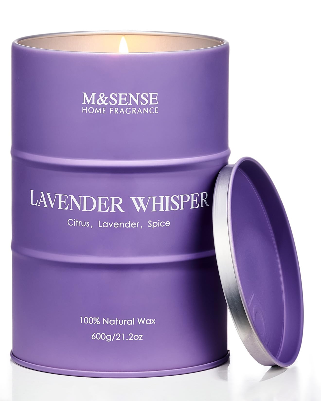 M&SENSE Large Lavender Soy Candles for Home Scented 21.2oz 120 Hour Long Burning, Aromatherapy Candle for Stress Relief Meditation Relaxing, Appreciation Gifts for Mom Teacher Friends