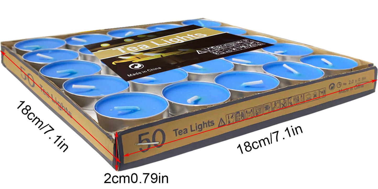 OUO Tea Lights - 50 Pack Smokeless, Dripless & Long Lasting Mini Tealight Candles for Mood, Dinners, Parties, Home Decoration, Wedding, Crafts (White)