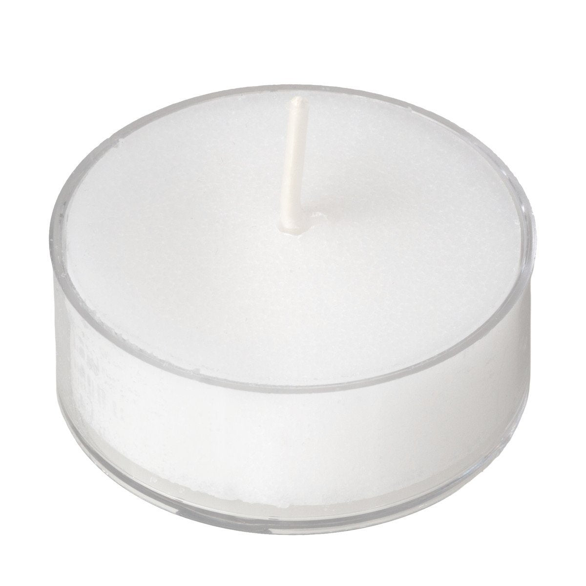 Clear White Tea Lights Candles - 5 Hour Long Burning Unscented White Tealight Candles in Clear Plastic Cups for Home, Wedding, Holiday, Shabbat, Restaurants, Spa or as a Emergency Candle - Set of 125