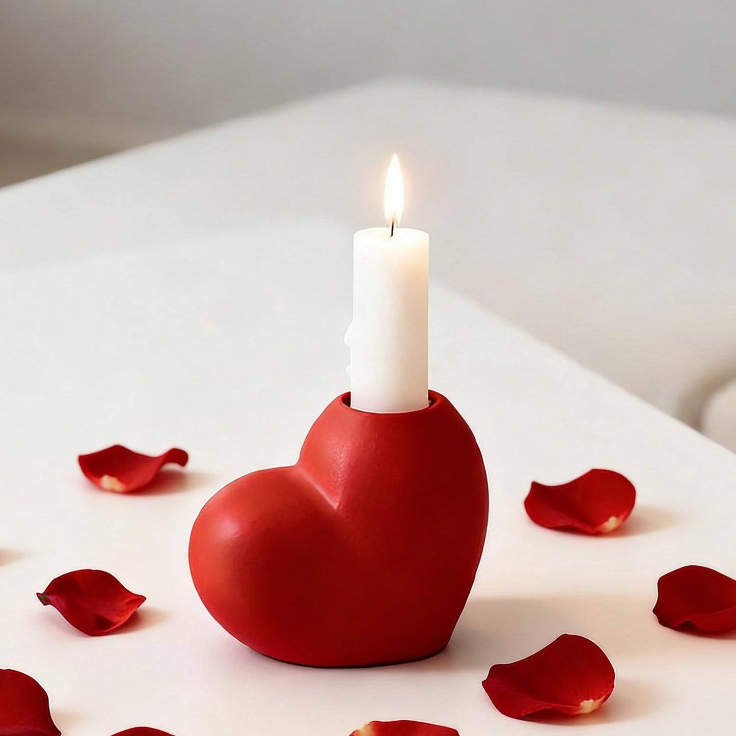 Candlestick Holders, Heart Taper Candle Holder, Candle Holders for Pillar Candles, Love Candle Holder for Valentine's Day Weddings Holiday Fireplace Party Housewarming&Christmas Décor Dining Home-084