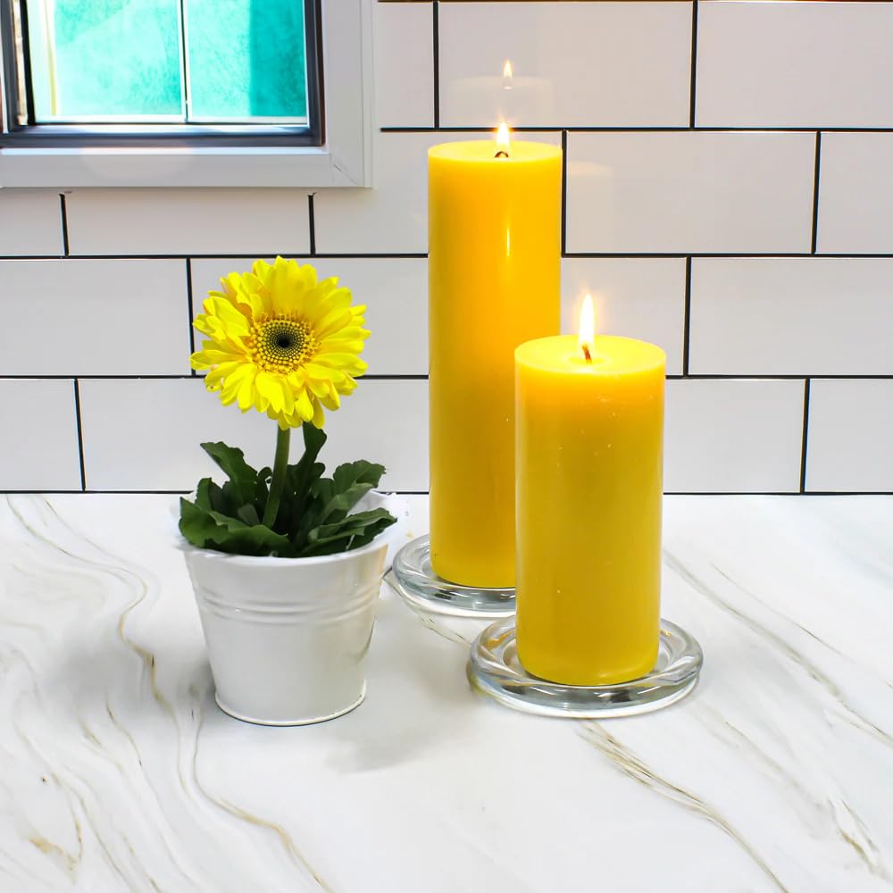 WGV Tea Light Votive Candle Holder Plate 4" W, Clear Flat Plate Glass, Small Home Accent Decor, 1 Pc