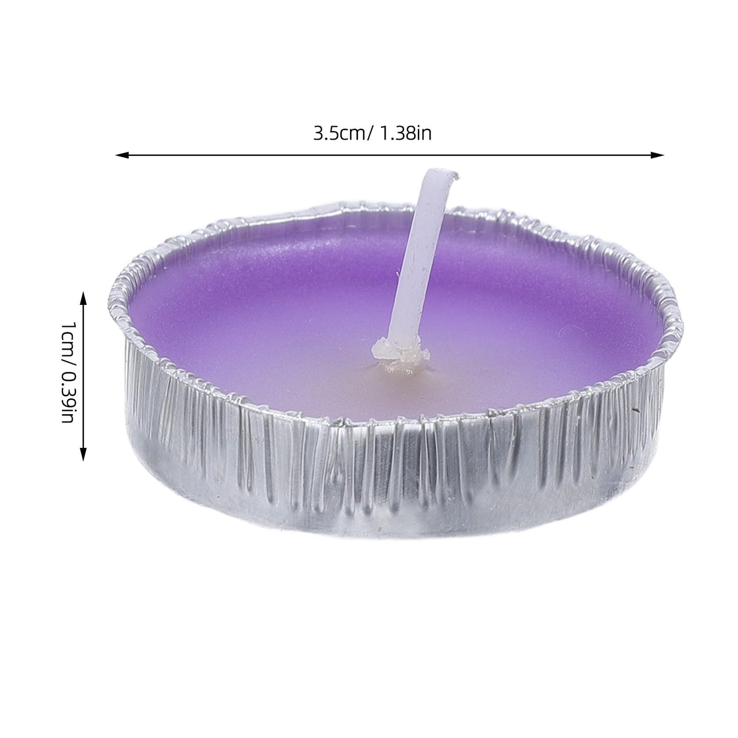 ibasenice 50Pcs Unscented Tea Candles: Unscented Long Burning Tealight Candles Clean Smokeless - 1.4x1.4x0.4 Scentless Tealights for Romantic Candlelight Dinner Party, Purple