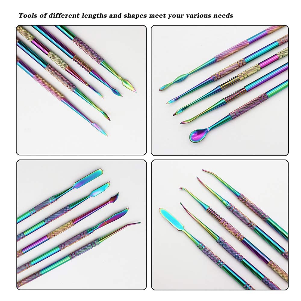 SKMZ 10Pack Large Size Stainless Steel Wax Carvers Tool Set Spatula Double Ended Rainbow Kit for production wax figures clay sculptures and pottery handmade artworks
