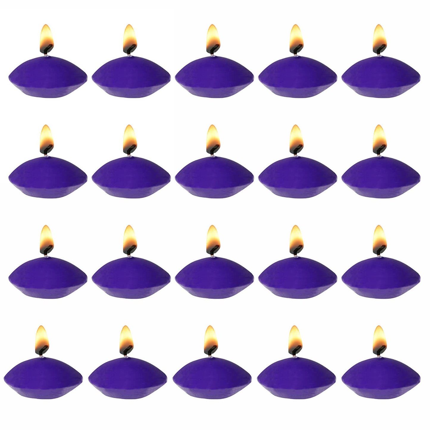 XGNG 2 Boxes 20PCS Round Burning Candles, Small Tea Light Candles, Unscented, Purple