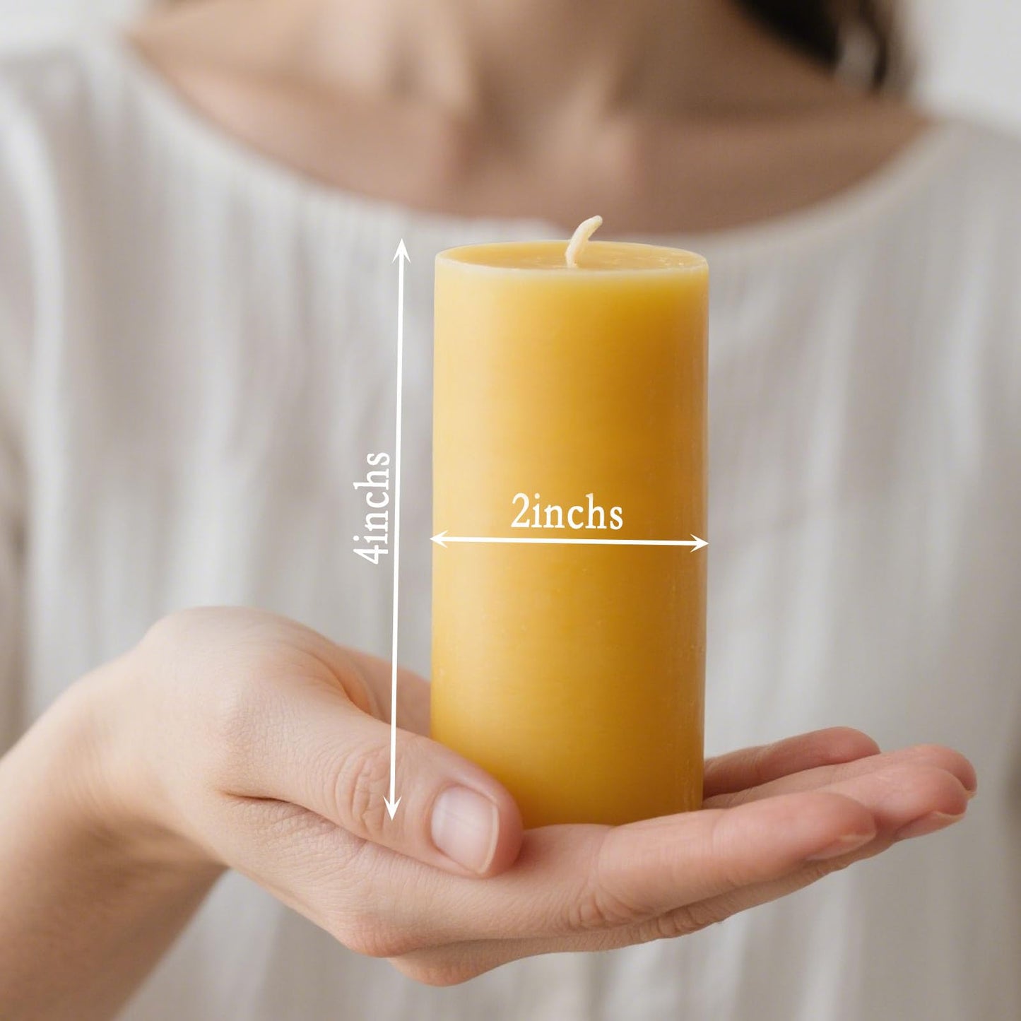 6 Pack Beeswax Pillar Candles for Home, Pure Natural Beeswax Candles Emergency Candle for Home, 210 Hours Organic Unscented Bees Wax Pillar Candle for Prayer, Dripless & Smokeless (2x4in)