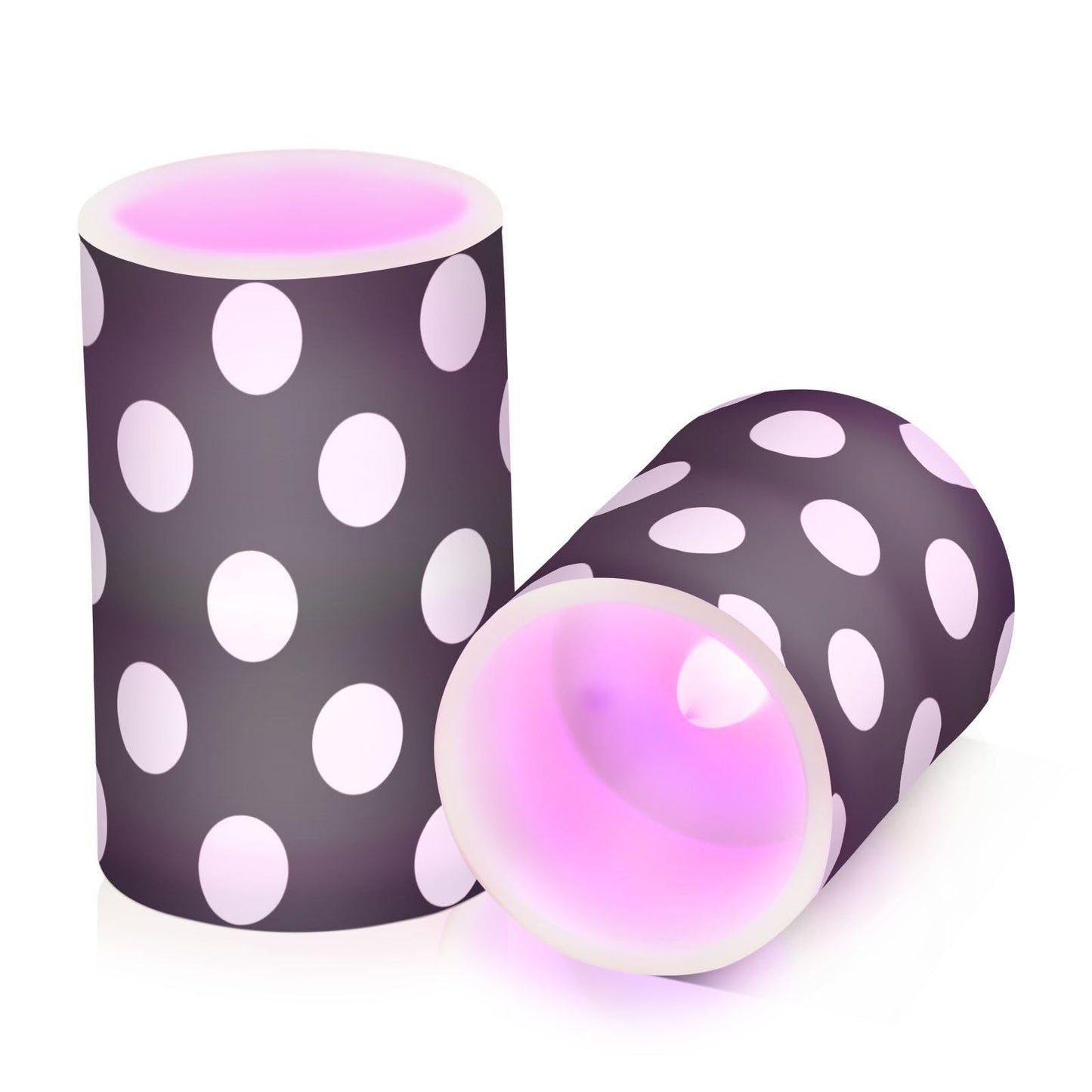 ALAZA Flickering Flameless Candles White Black Polka Dots Battery Operated Candles with Remote Timer LED Pillar Votive Candles Set of 2 for Holiday Decor