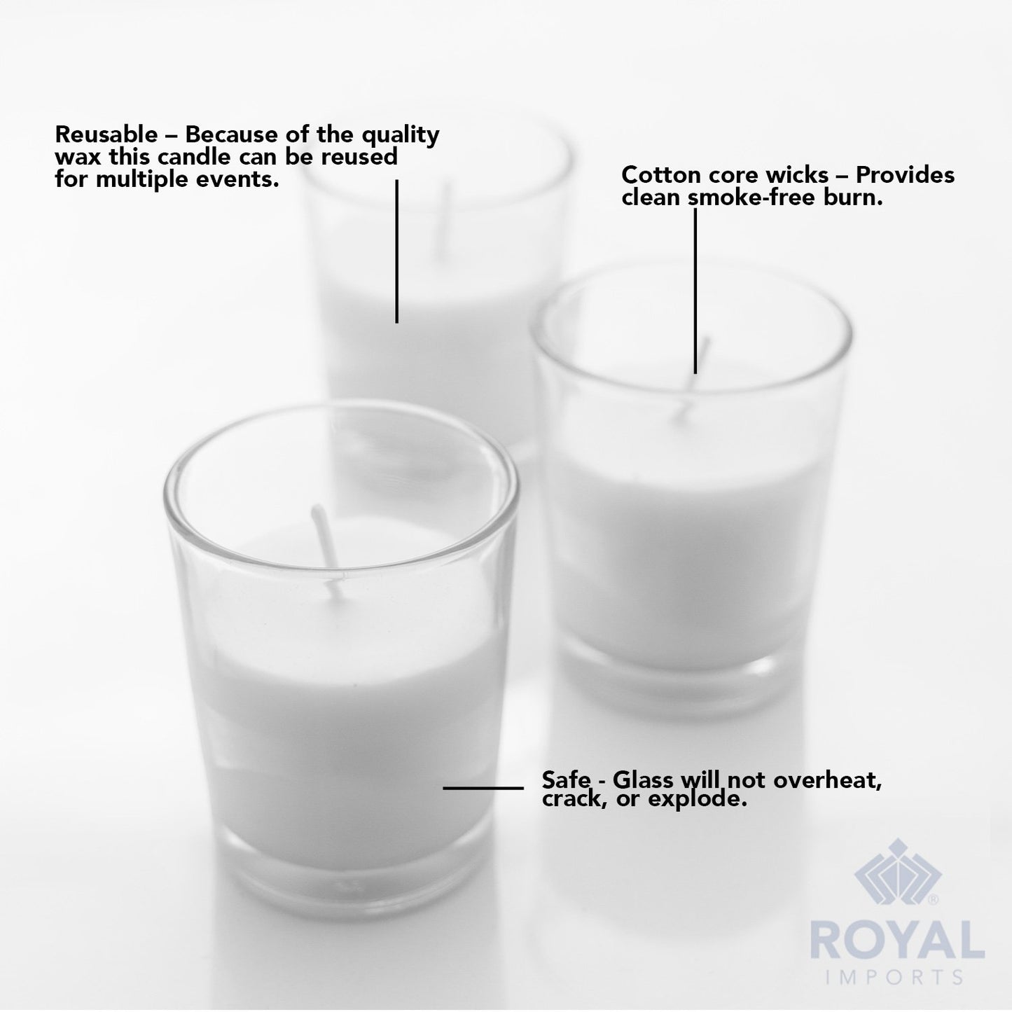 Royal Imports Unscented Clear Glass Votive Candles, Long 12 Hour Burn Time, for Home, Spa, Wedding, Birthday, Holiday, Restaurant, Party, Birthday, 12 Pack
