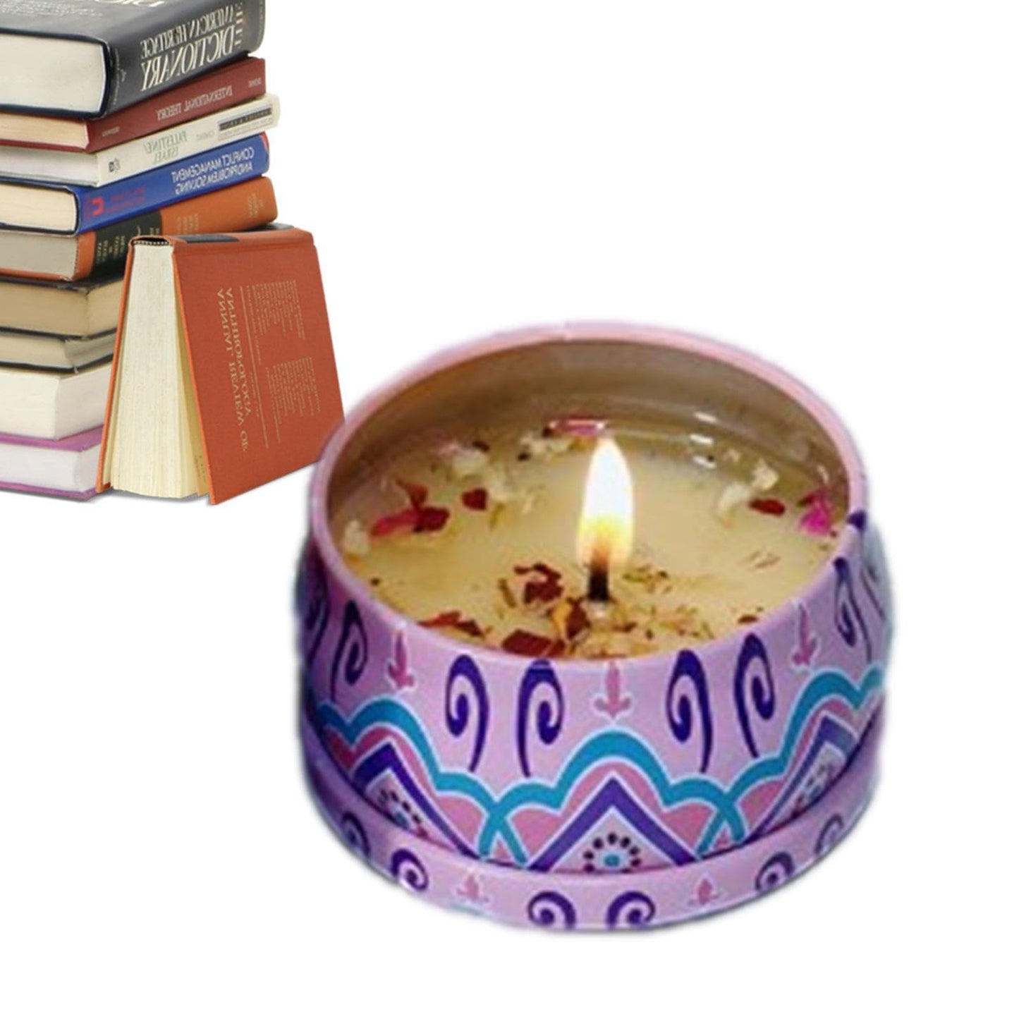Long Lasting Scented Candles | 80g Soy Candles Aromatherapy Fragrances - Scented Dried Flowers, Gift for Women, Soy Tea Lights, Decorative Candle Jars