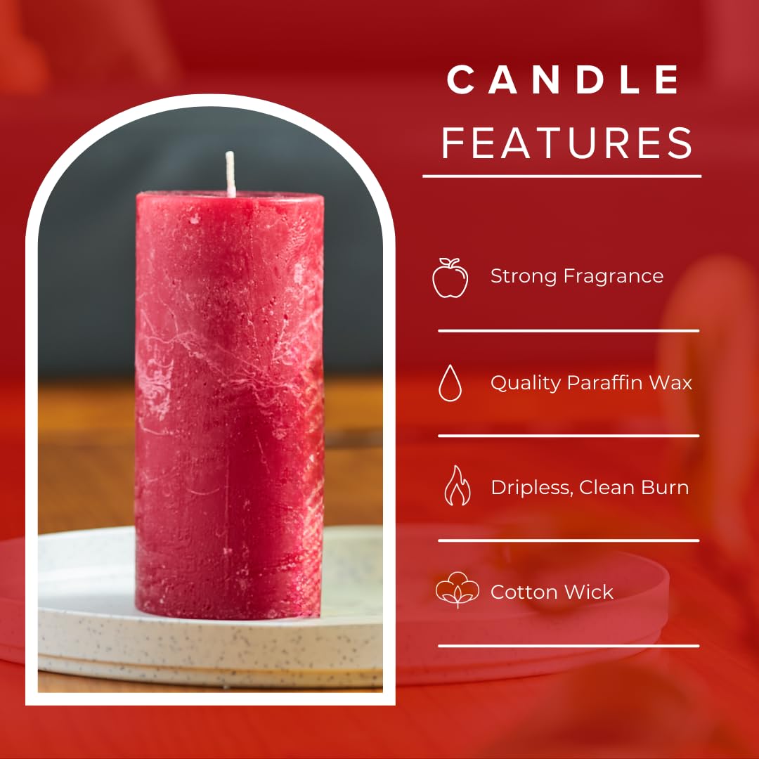 Simply Soson Apple Spiced Scented Candle Set: 3x6 inch, 3 Cinnamon Apple Candles for Fall Home