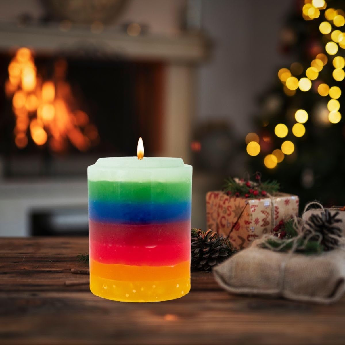 Luz Maria Plain Candle 7 Colours | 500g | 100% Paraffin | 7 Chakras | 7 Powers | for Rituals, Meditation, Home or Office Decoration, Social Events | 100% Quality |, 885043106
